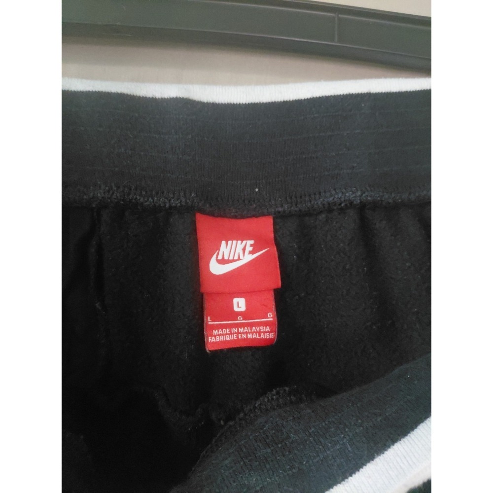 Nike Activewear Pants L Black Swoosh Embroidery Jogger Fleece Sportswear CLub - Picture 5 of 13